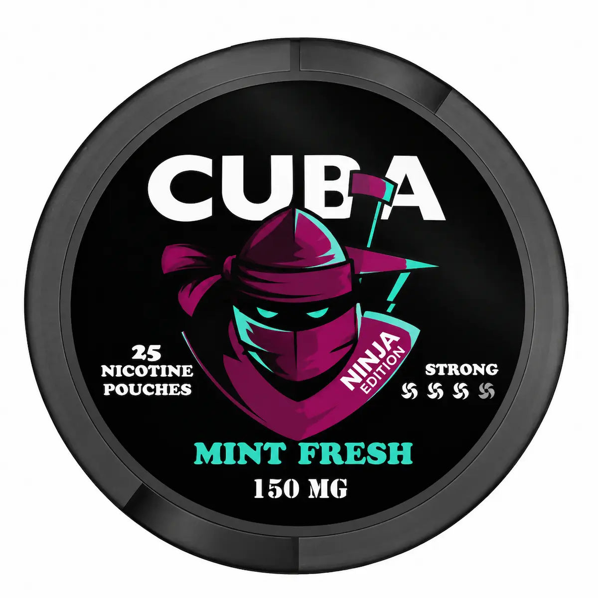 CUBA Ninja Mint Fresh 150mg nicotine pouches can, 25 pouches