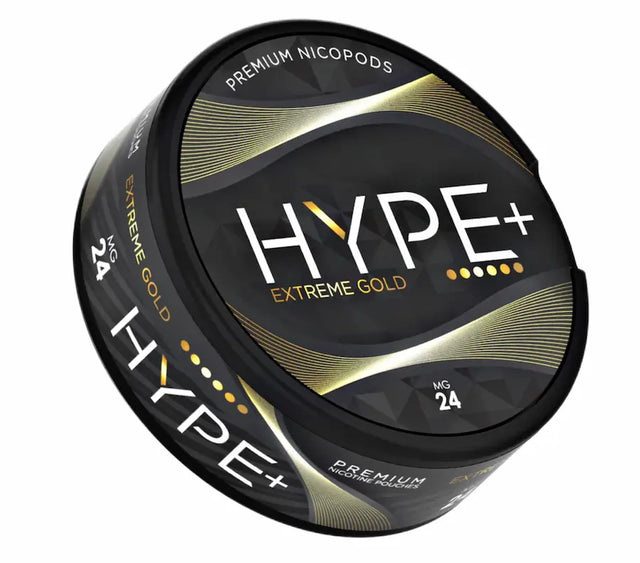 HYPE+ Extreme Gold 24mg nicotine pouches strong flavour UK