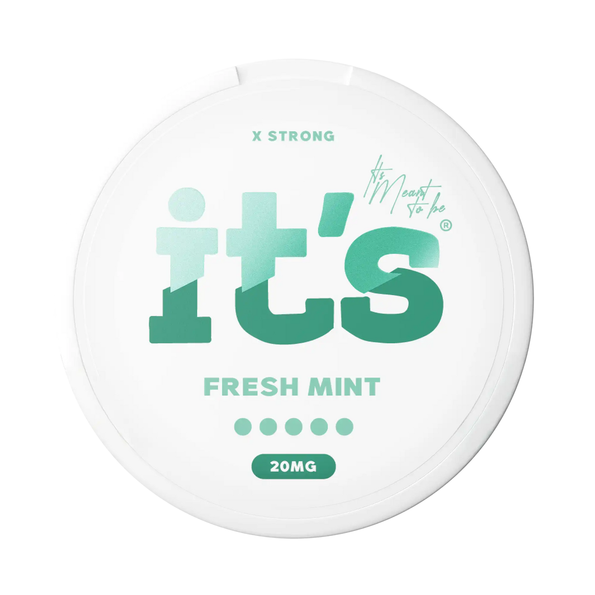 It’s Fresh Mint 20mg nicotine pouches UK, front of the can with the X Strong strength label
