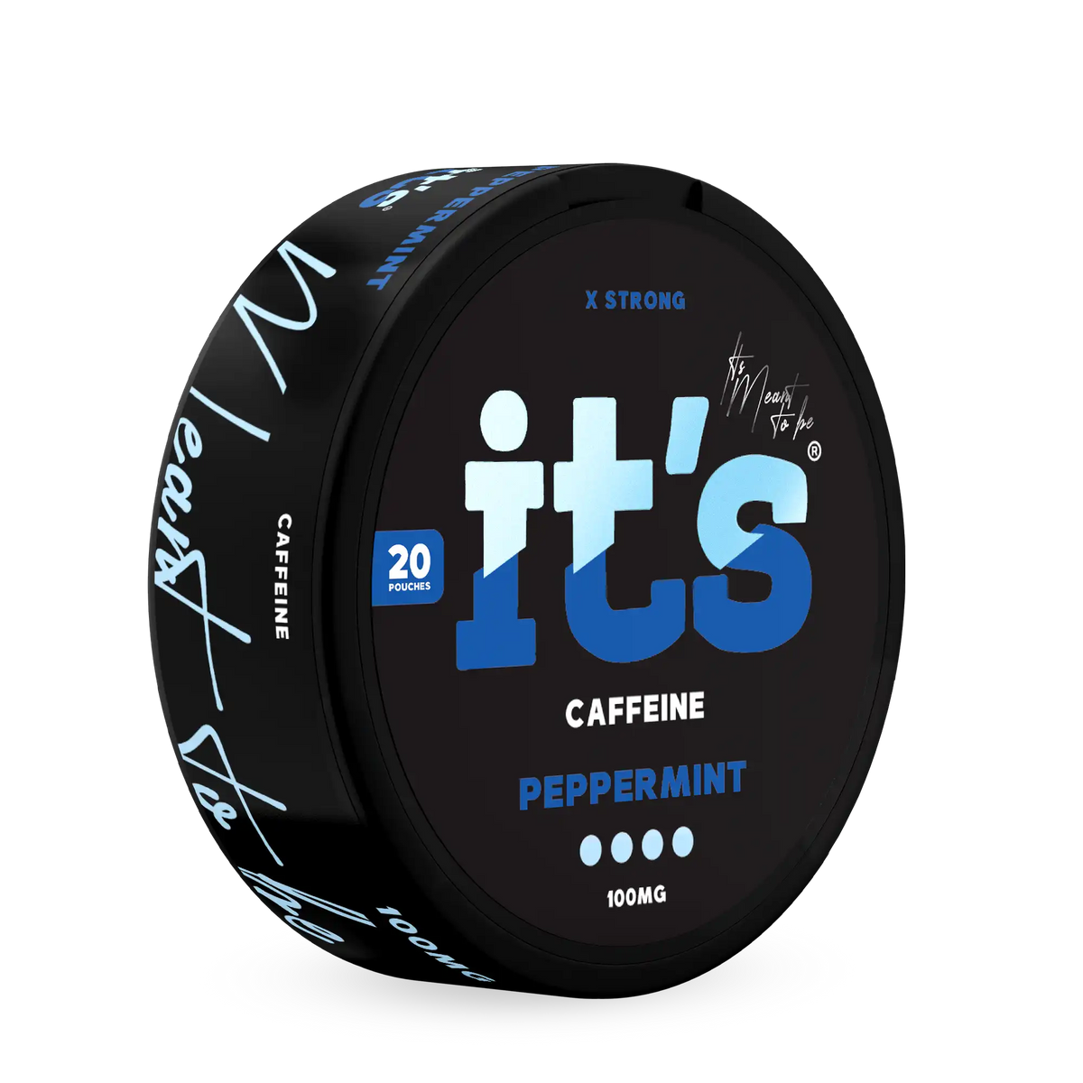 Tilted It’s Peppermint 100mg caffeine can showing the Peppermint flavour and 100mg per pouch