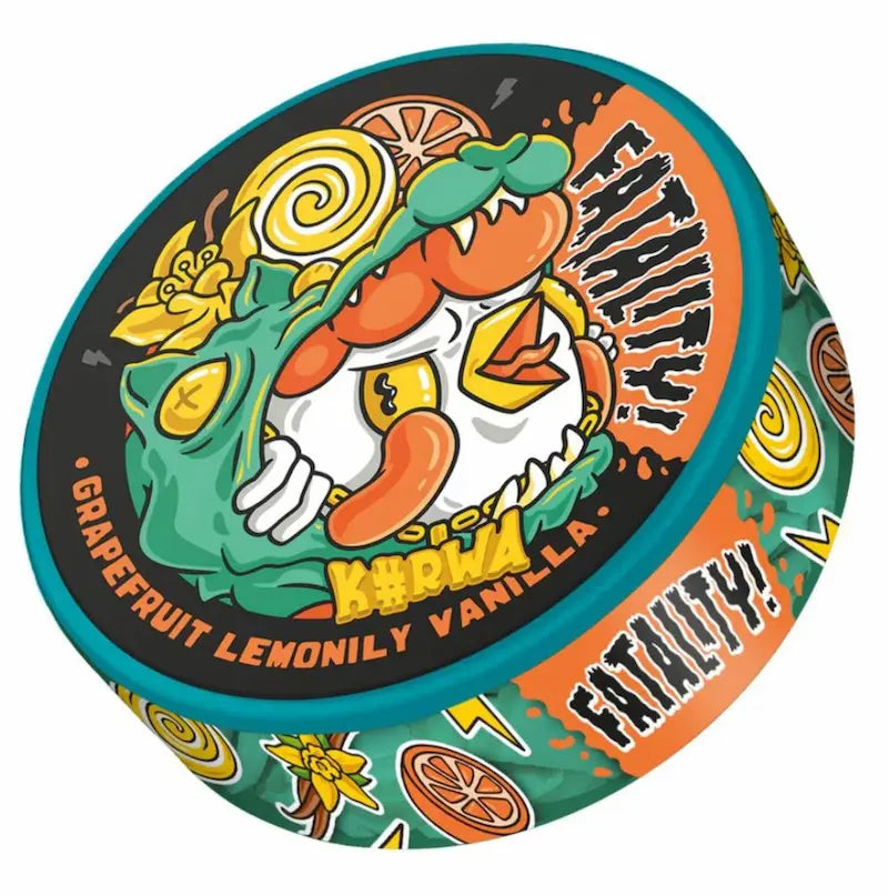 KURWA Fatality Grapefruit Lemonily Vanilla 47mg strong nicotine pouches UK
