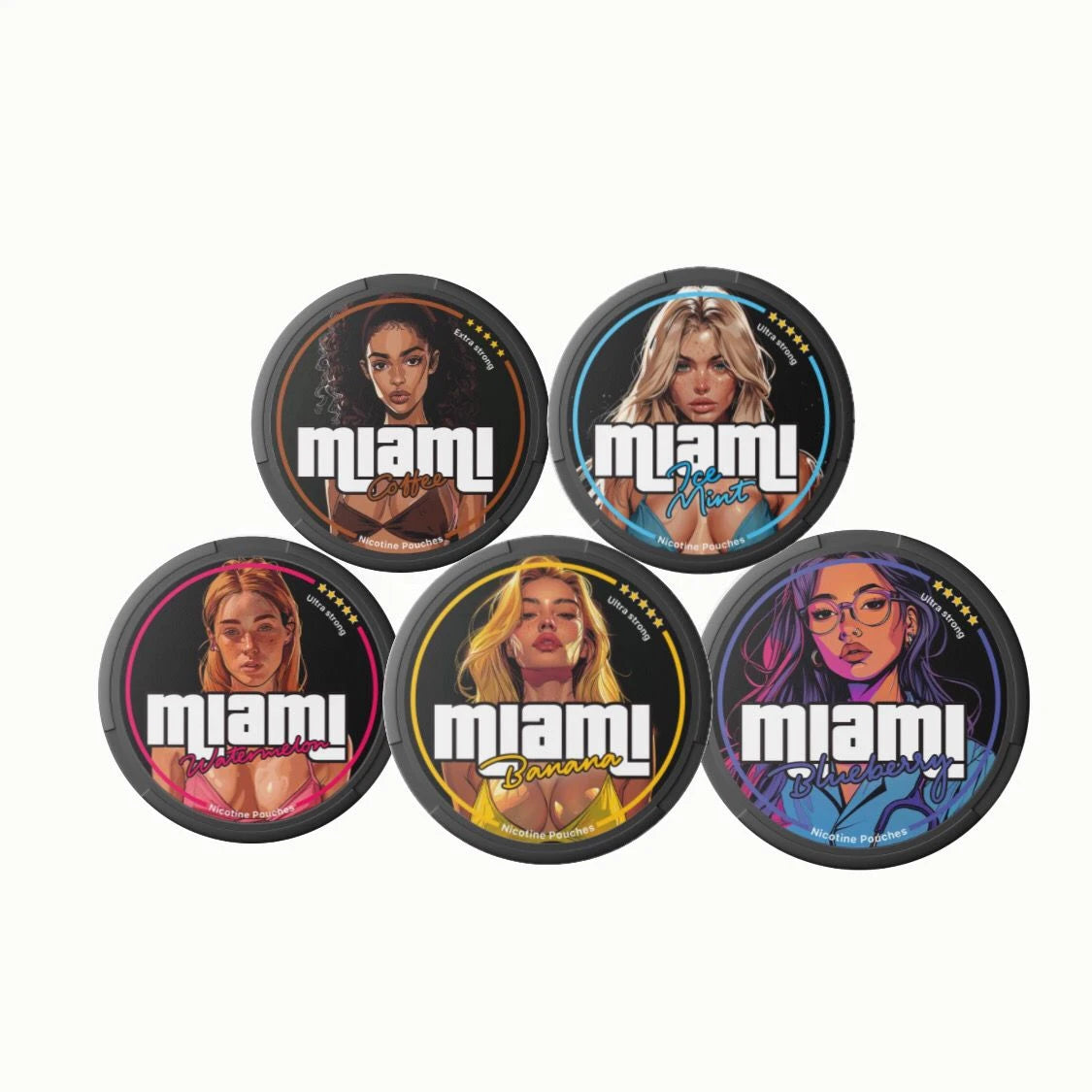 Bundle of 5 MIAMI 30.9mg nicotine pouches