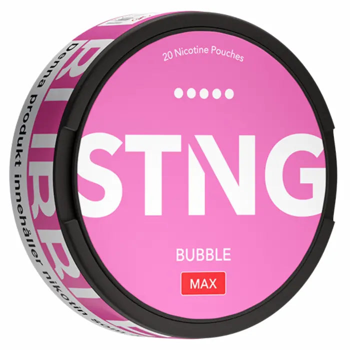 STNG Bubble Max 50mg nicotine pouches UK bubblegum flavour £1.99