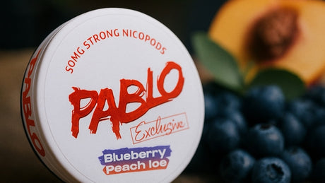 Pablo Blueberry Peach Ice nicotine pouches product photo – Snus O’Clock UK