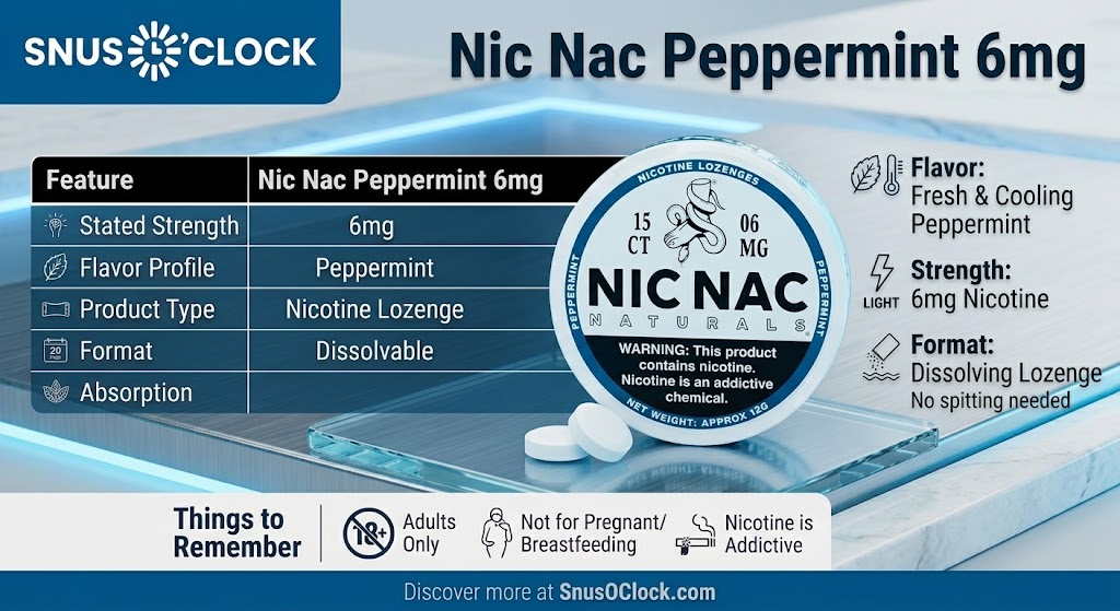 Nic Nac Peppermint 6mg Lozenges a Top Choice for UK Users