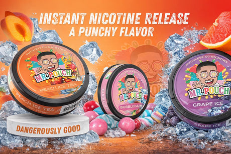 Mr Pouch nicotine pouches flavour range available in the UK