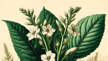 Tobacco plant illustration for a guide explaining tobacco free nicotine pouches and how to use them