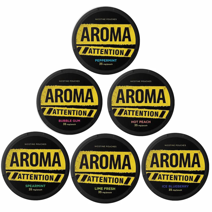Bundle of 6 Aroma Attention 35mg nicotine pouches – tobacco-free nicotine pouches