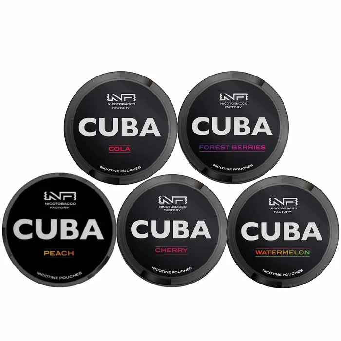 CUBA Blackline mixed bundle of 5 nicotine pouches 43mg multiple flavours UK
