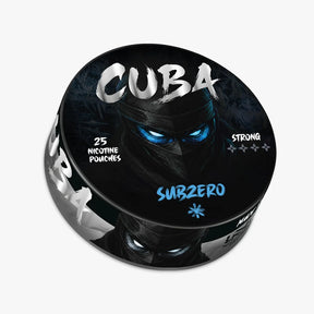 CUBA Ninja Subzero 30mg nicotine pouches UK, ice cold mint flavour, 25 slim pouches per can