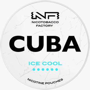 CUBA Whiteline Ice Cool 16mg nicotine pouches UK, icy menthol mint flavour, 20 slim pouches per can