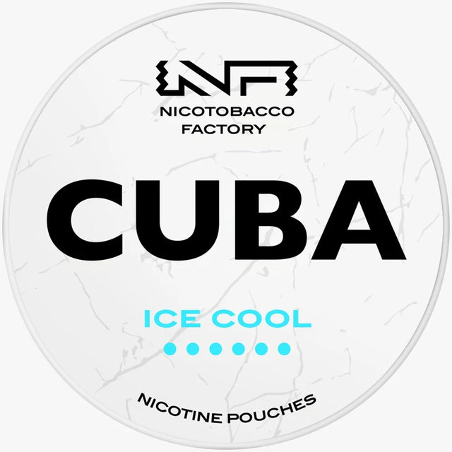 CUBA Whiteline Ice Cool 16mg nicotine pouches UK, icy menthol mint flavour, 20 slim pouches per can