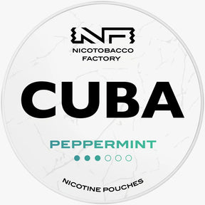 CUBA Whiteline Peppermint 16mg nicotine pouches UK, classic peppermint flavour, 20 slim pouches per can
