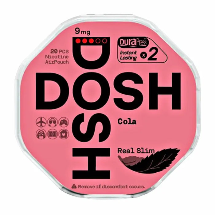 DOSH Cola 9mg nicotine pouches UK cola flavour air pouch slim format