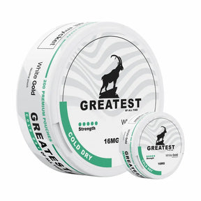 Greatest Mega Can 16mg nicotine pouches UK large can medium strength
