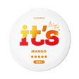 It’s Mango 20mg nicotine pouches UK, front of the can with the X Strong strength label