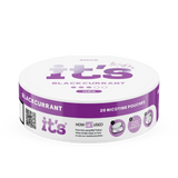 Side of the It’s Blackcurrant 12mg can, 20 slim tobacco-free nicotine pouches