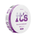 Tilted It’s Blackcurrant 8.5mg can showing 2 of 5 strength dots and 8.5mg per pouch