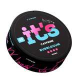 It’s Bubblegum 100mg caffeine pouch can at an angle, sweet, fruity bubblegum flavour