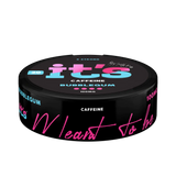 Side of the It’s Bubblegum 100mg caffeine can, 20 nicotine-free caffeine pouches