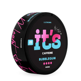 Tilted It’s Bubblegum 100mg caffeine can showing the Bubblegum flavour and 100mg per pouch