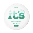 It’s Fresh Mint 12mg nicotine pouches UK, front of the can with the Medium strength label