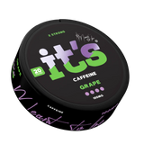 It’s Grape 100mg caffeine pouch can at an angle, sweet, juicy grape flavour