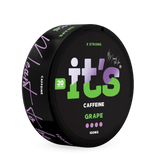 Tilted It’s Grape 100mg caffeine can showing the Grape flavour and 100mg per pouch