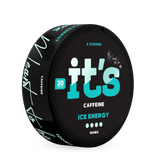 Tilted It’s Ice Energy 100mg caffeine can showing the Ice Energy flavour and 100mg per pouch