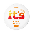 It’s Mango 8.5mg nicotine pouches UK, front of the can with the Regular strength label