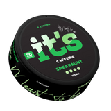 It’s Spearmint 100mg caffeine pouch can at an angle, fresh, sweet spearmint flavour