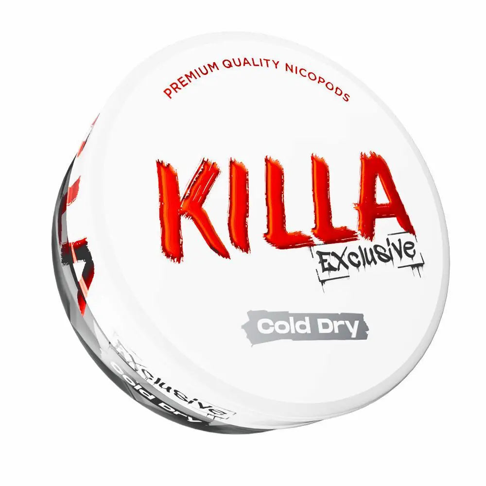 Killa Exclusive Cold Dry 16mg nicotine pouches UK strong cooling dry pouch
