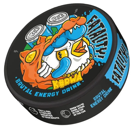 KURWA Fatality Brutal Energy Drink 47mg strong nicotine pouches UK