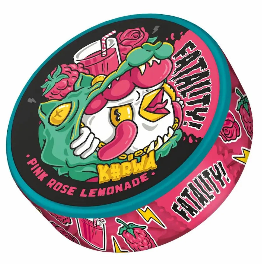 KURWA Fatality Pink Rose Lemonade 47mg strong nicotine pouches UK