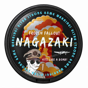 Nagazaki Frozen Fallout 65mg ultra strong nicotine pouches front view