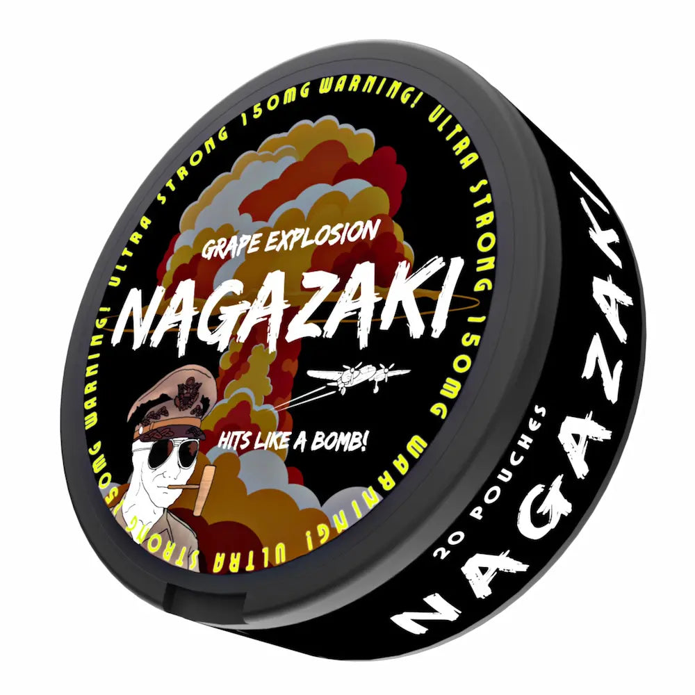 Nagazaki Grape Explosion 150mg nicotine pouch can with 20 pouches