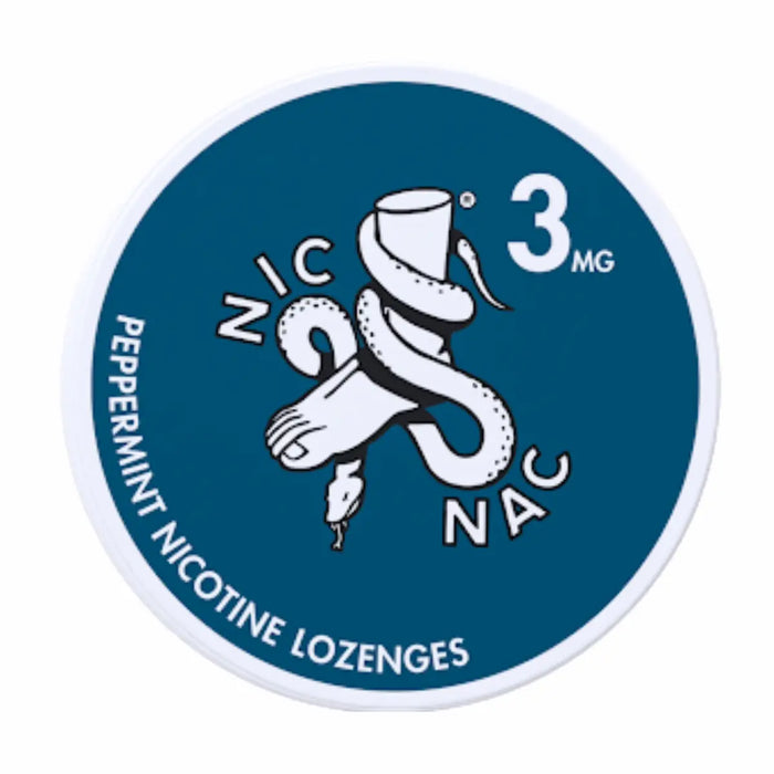 NIC NAC Peppermint 3mg nicotine lozenges tin, refreshing peppermint nicotine lozenges