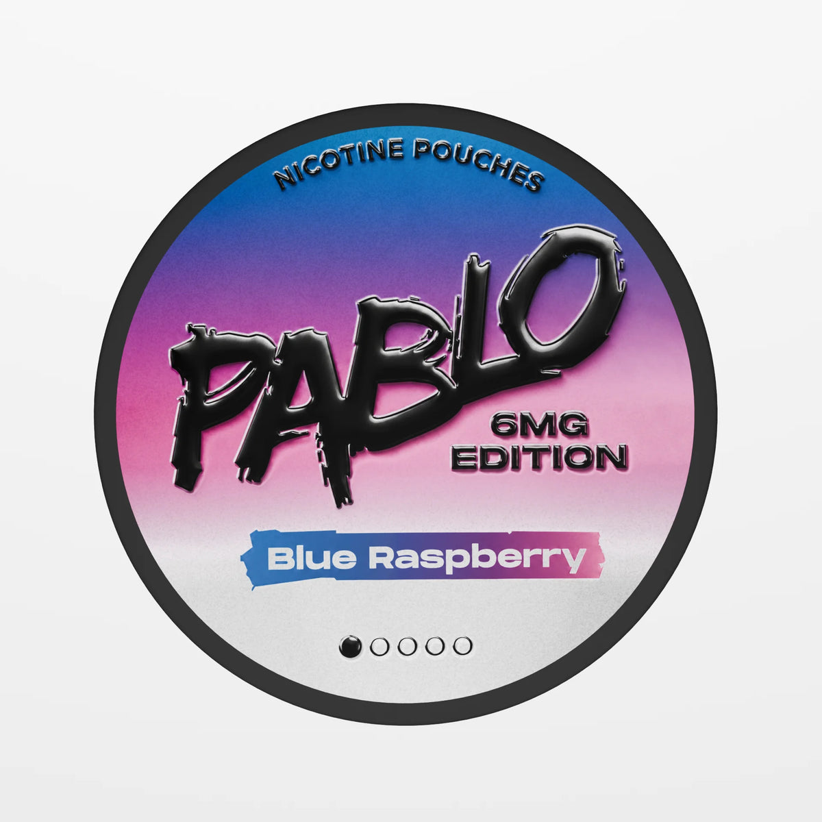 PABLO Blue Raspberry 6mg nicotine pouches, 20 tobacco-free pouches per can