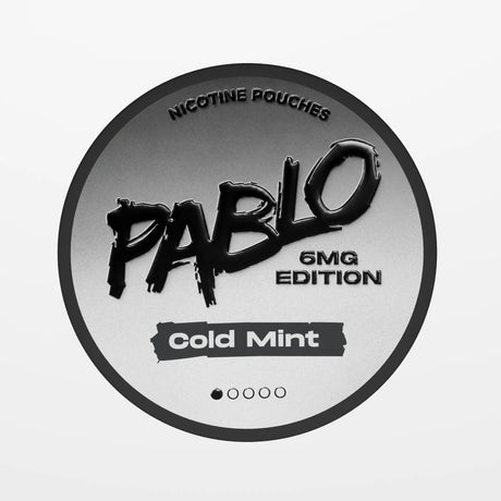PABLO Cold Mint 6mg nicotine pouches, 20 tobacco-free pouches per can