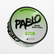 PABLO 6mg Edition Pear 6mg nicotine pouches UK, front view of the can