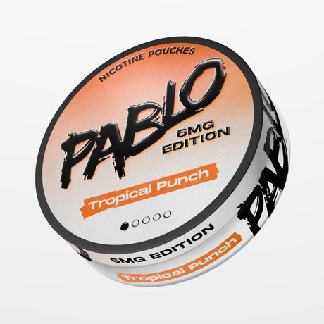 Low strength tropical fruit nicotine pouches UK: PABLO 6mg Edition Tropical Punch 6mg