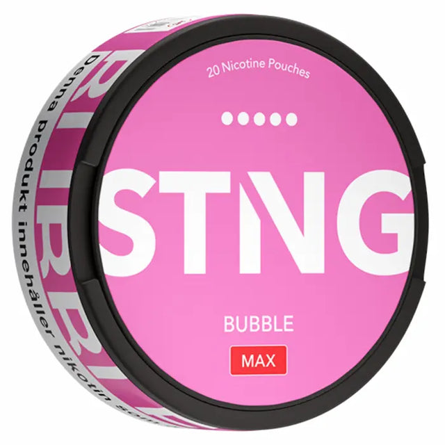 STNG Bubble Max 50mg nicotine pouches UK bubblegum flavour £1.99
