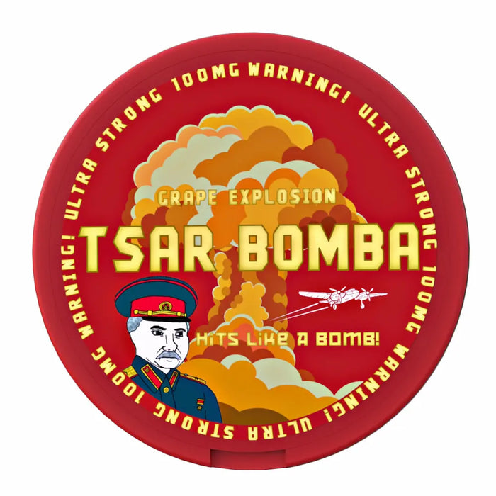 Tsar Bomba Grape Explosion 100mg nicotine pouches front view