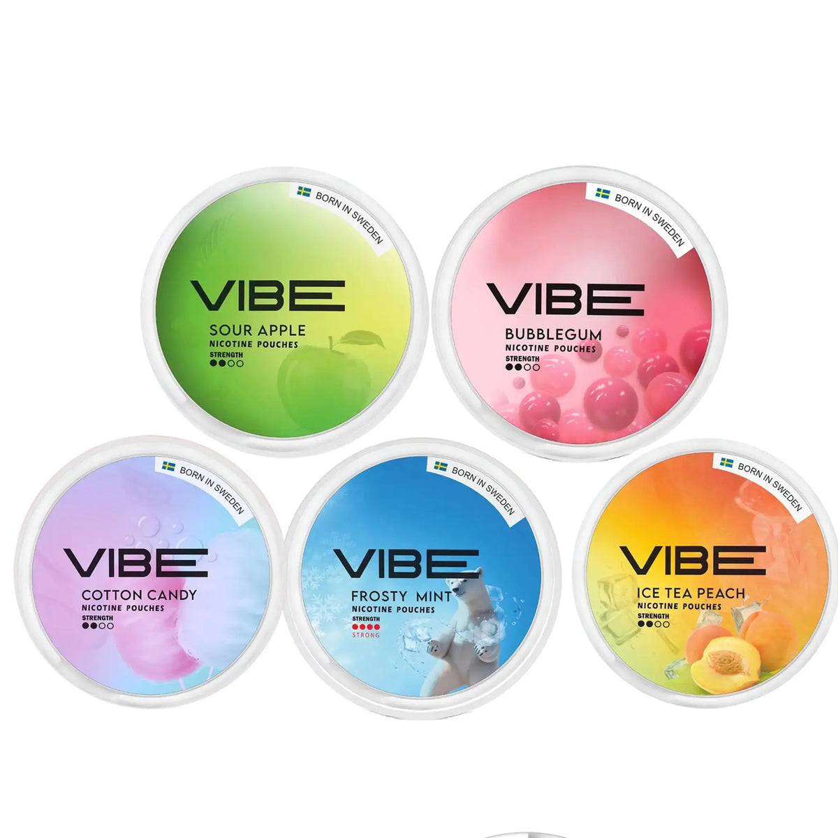 Bundle of 5 VIBE 20mg nicotine pouches