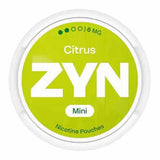 ZYN Citrus Mini 6mg nicotine pouches with a fresh citrus flavour and tobacco free nicotine